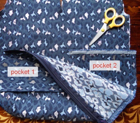 Cutting out the inside fabric.