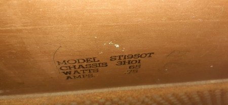 Markings on the back of the stereo.