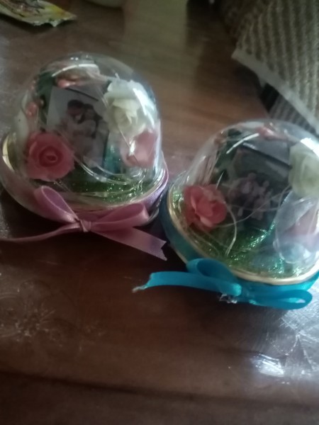 The completed fairy light domes.