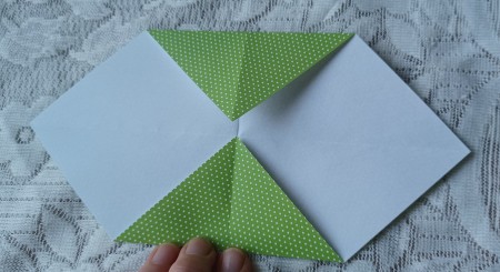 Folding in the corners.