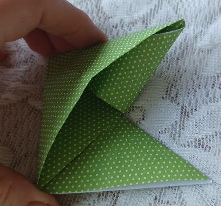 Folding the bookmark.