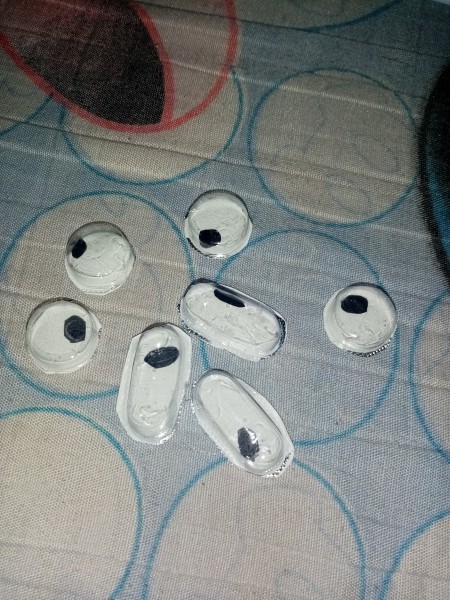 A drawing with homemade wiggly eyes.