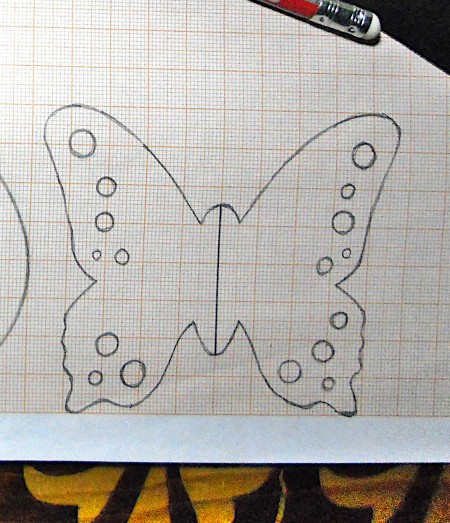 A drawing of a butterfly.