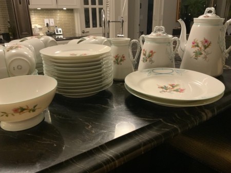A collection of china dinnerware.