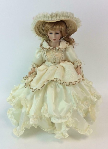 A decorative porcelain doll.