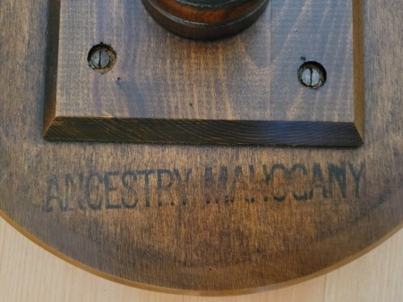 Markings on the bottom of the table.