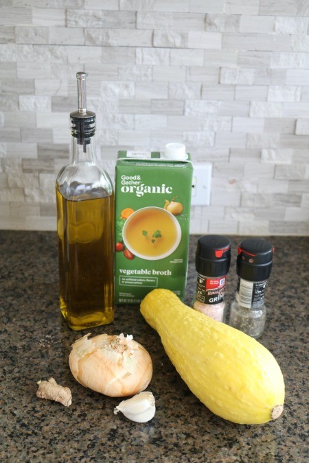 Ingredients for simple zucchini soup.