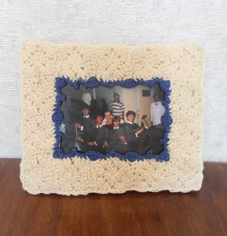 The frame with a photo inside.