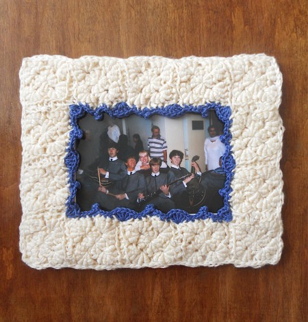 The frame with a photo inside.