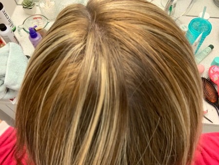 Highlighted hair from the back.