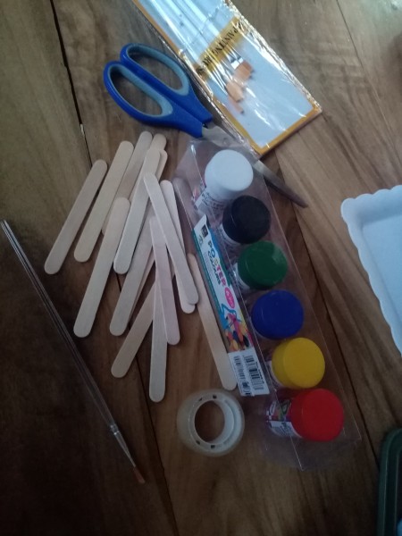 Supplies for a Dinosaur Counting Puzzle