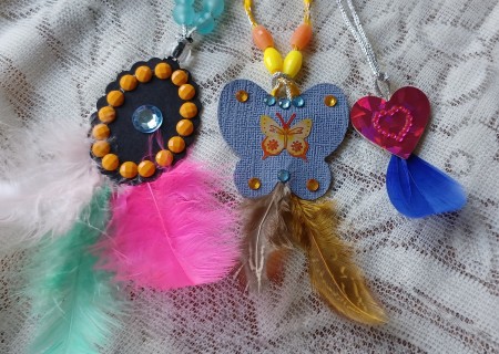 Three finished pendants.