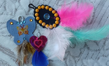 The pendants before adding a cord.