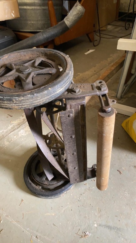 An old reel mower.