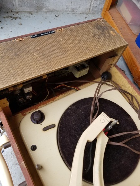 An old record player.