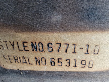 Serial number on a cedar chest.