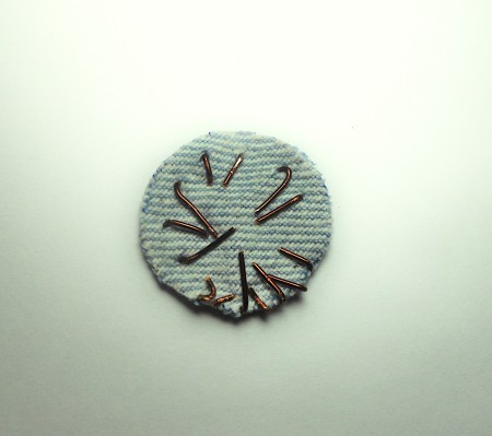 The back of the denim circle.