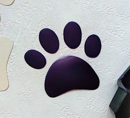 Laying out the pieces of the paw.