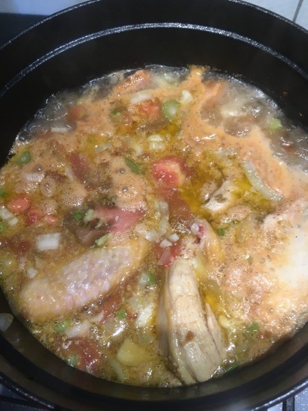 Poulet au Pastis (Chicken with Anise
Mixing up all the ingredients together.