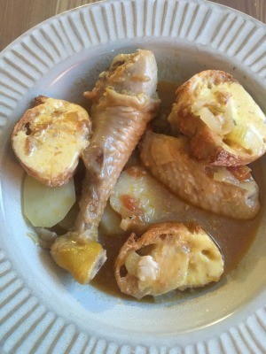 The completed Poulet au Pastis