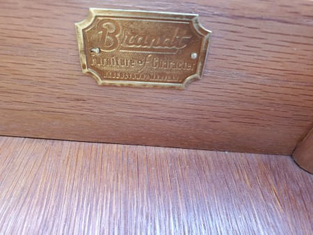 The Brandt logo inside a drawer.