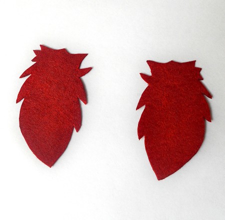 Gluing the feathers together.