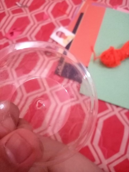 A recycled dome lid to a cup.