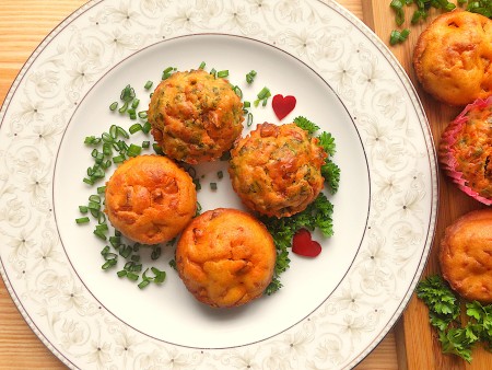 A plate of chorizo muffins.