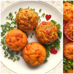 A plate of chorizo muffins.