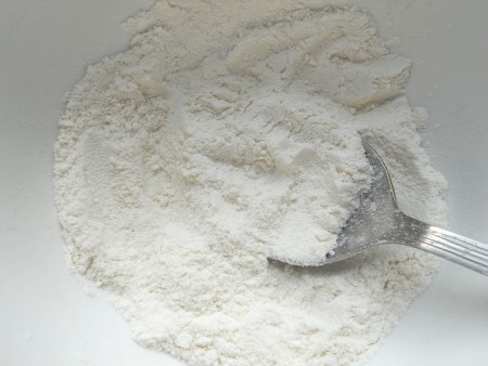 Flour in a bowl.