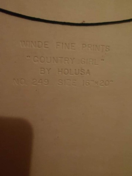 Label on the back of a painting.