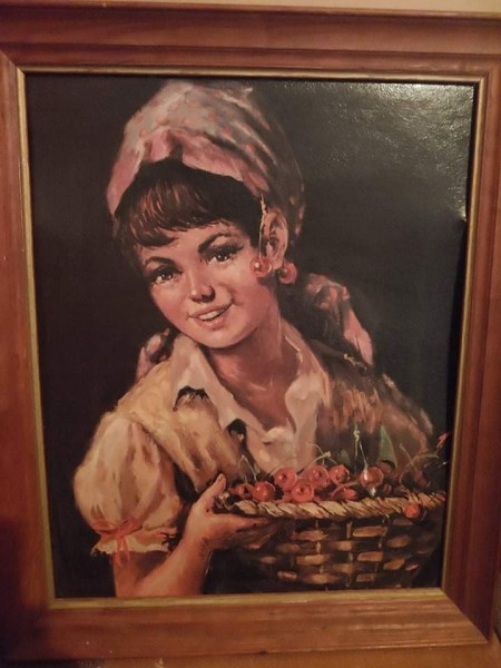A painting of a country girl.