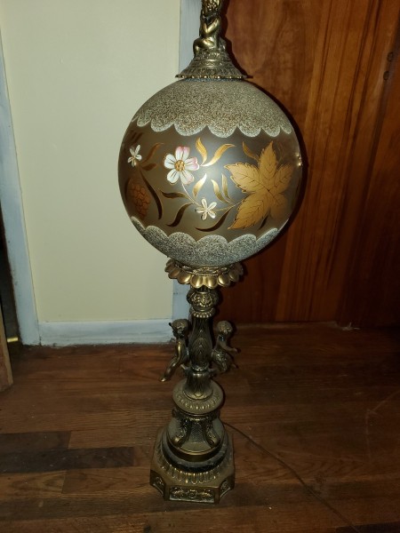 A decorative globe lamp.