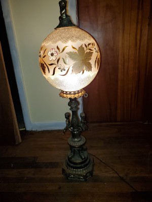 A decorative globe lamp.