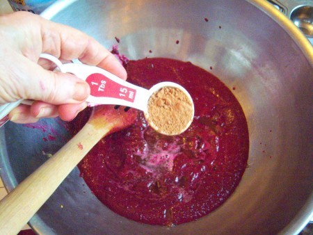 Adding ingredients to the bowl.
