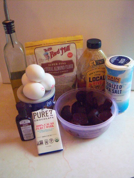 Ingredients for Almond Flour Chocolate Beet Cake