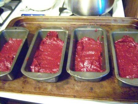 Loves of cake in tins.