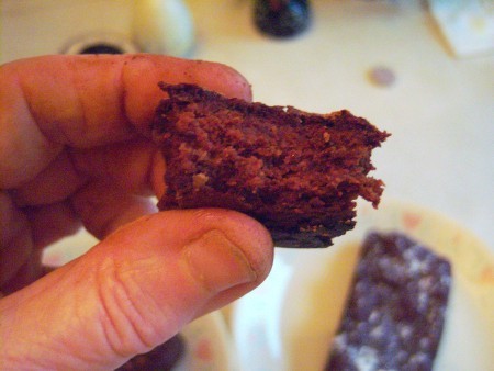 A slice of Almond Flour Chocolate Beet Cake