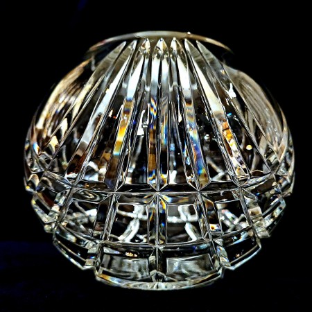 A crystal rose bowl.