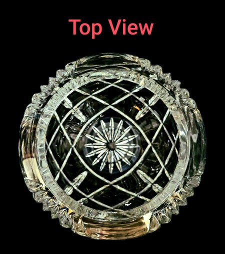 A crystal rose bowl.