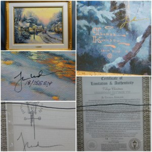 A Thomas Kinkade print with signature and certificate of authenticity.