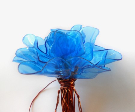 Collecting the petals together to make a decorative flower.