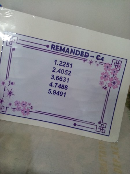 The front of the laminated sheet.