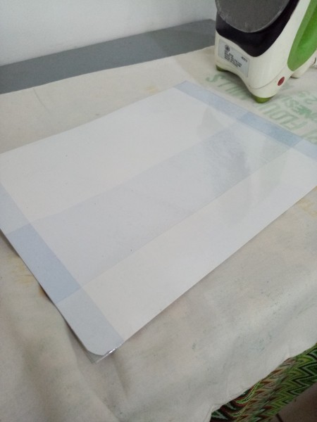 The back of the laminated sheet.