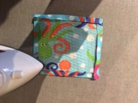 Ironing the patches.