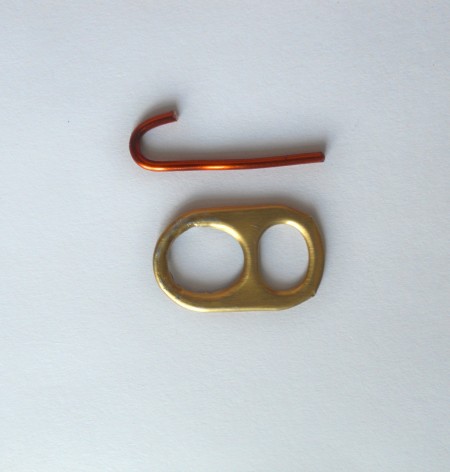 The soda tab and a small piece of copper wire.