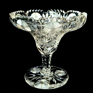 A cut glass footed bowl.