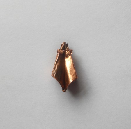 Making a tulip shape from copper foil.