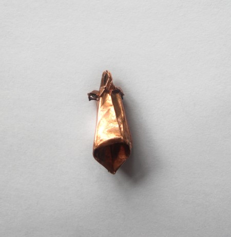 Making a tulip shape from copper foil.