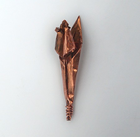 The completed copper tulip.